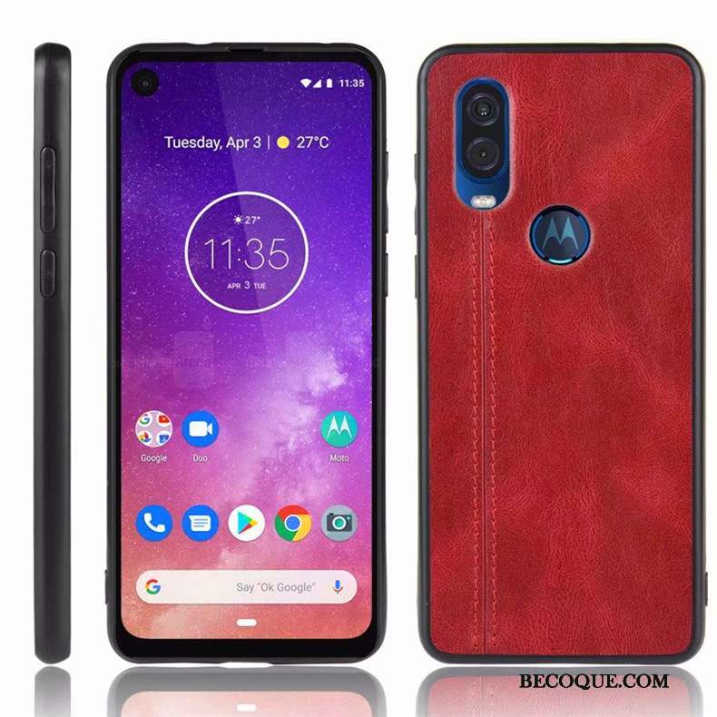 Motorola One Vision Étui Protection Bleu Incassable Coque De Téléphone Tout Compris