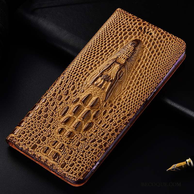 Motorola One Zoom Coque De Téléphone Étui Protection Cuir Véritable Incassable Crocodile