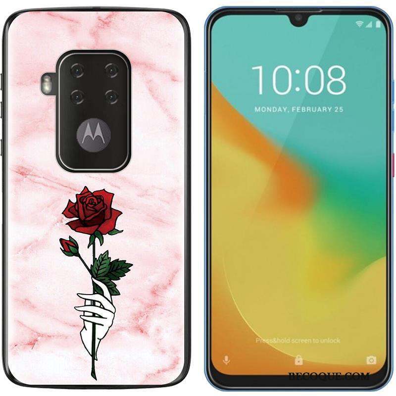 Motorola One Zoom Étui Tissu Violet Peinture Coque De Téléphone Nouveau