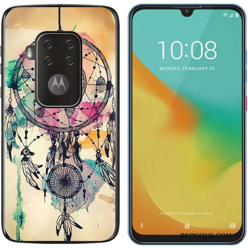 Motorola One Zoom Étui Tissu Violet Peinture Coque De Téléphone Nouveau