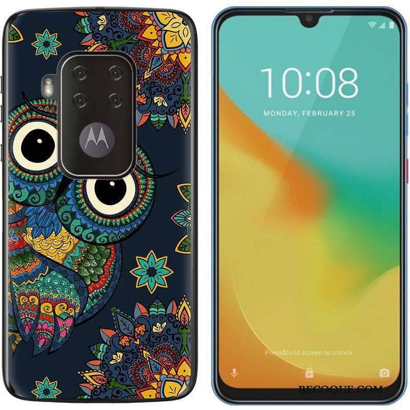 Motorola One Zoom Étui Tissu Violet Peinture Coque De Téléphone Nouveau