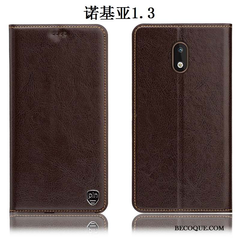 Nokia 1.3 Cuir Véritable Incassable Tout Compris Modèle Fleurie Protection Coque De Téléphone