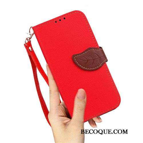 Nokia 2.1 Housse Étui En Cuir Carte Coque De Téléphone Rouge Protection