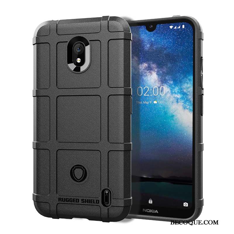 Nokia 2.2 Coque De Téléphone Silicone Noir Délavé En Daim Bordure Pu