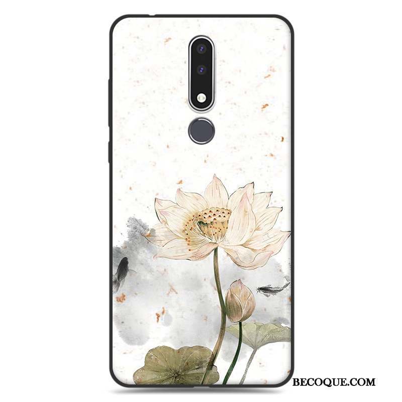 Nokia 3.1 Plus Coque Art Bleu Délavé En Daim Silicone Étui Simple