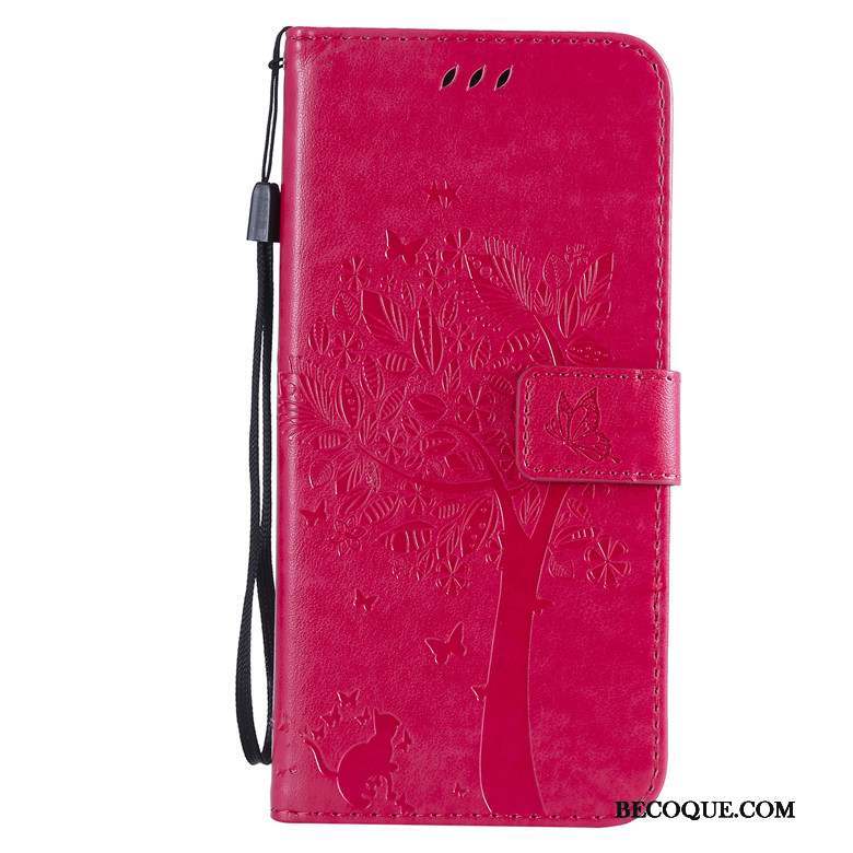 Nokia 3.1 Plus Coque De Téléphone Rouge Protection Étui En Cuir Clamshell