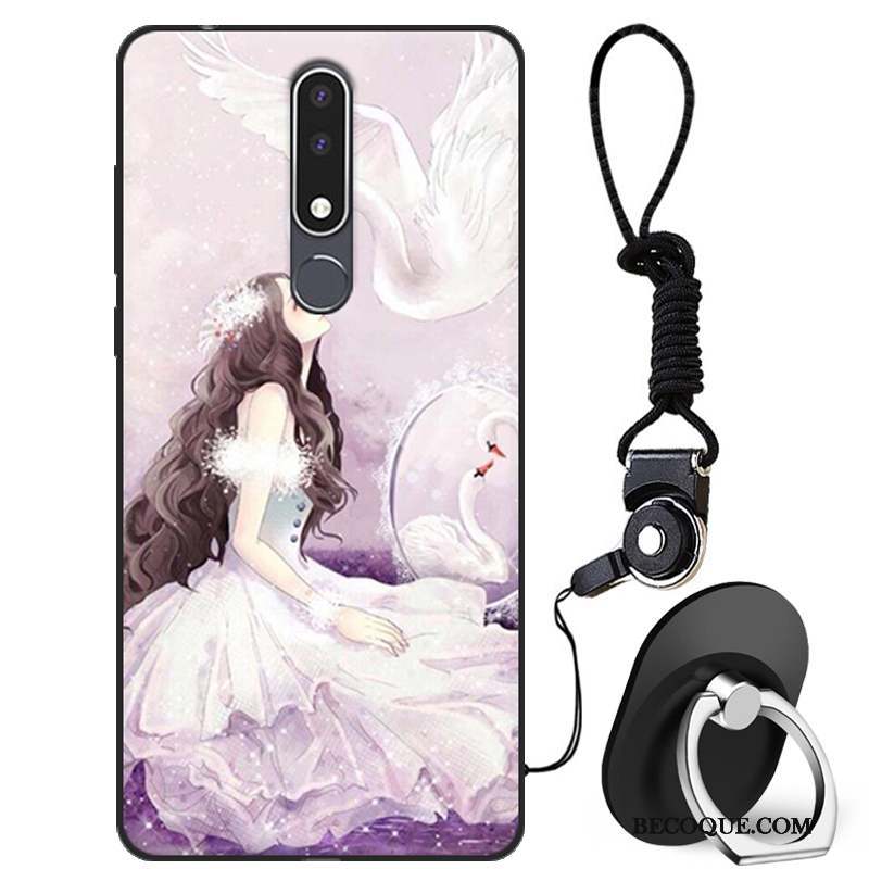 Nokia 3.1 Plus Dessin Animé Charmant Fluide Doux Coque Blanc Protection