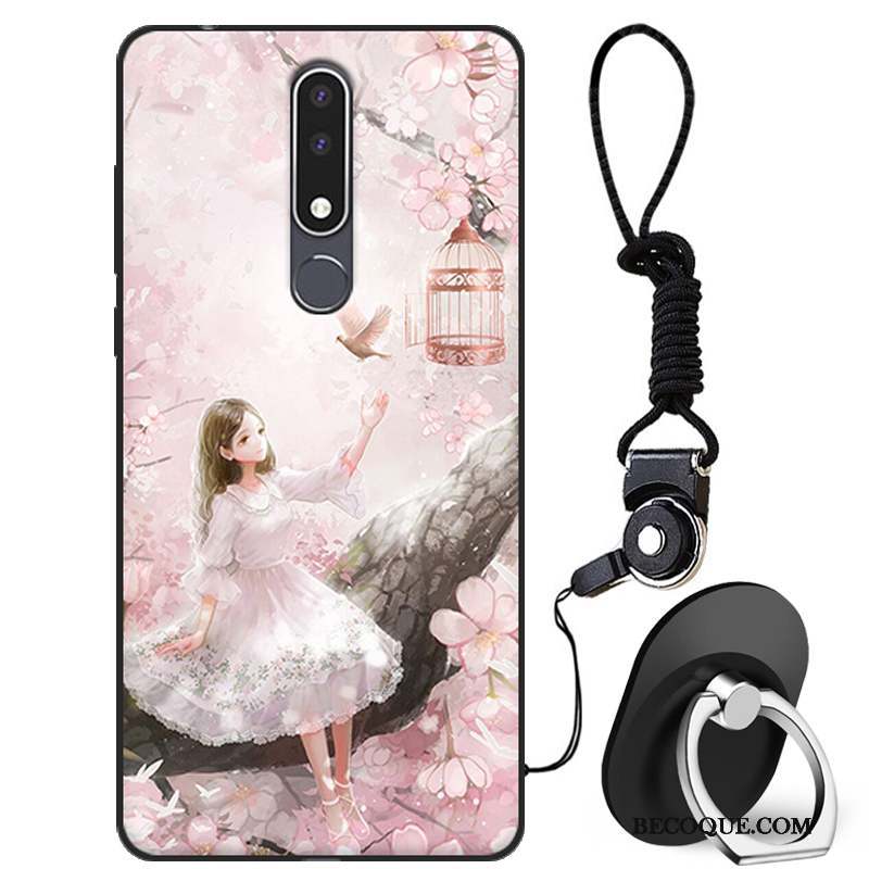 Nokia 3.1 Plus Dessin Animé Charmant Fluide Doux Coque Blanc Protection