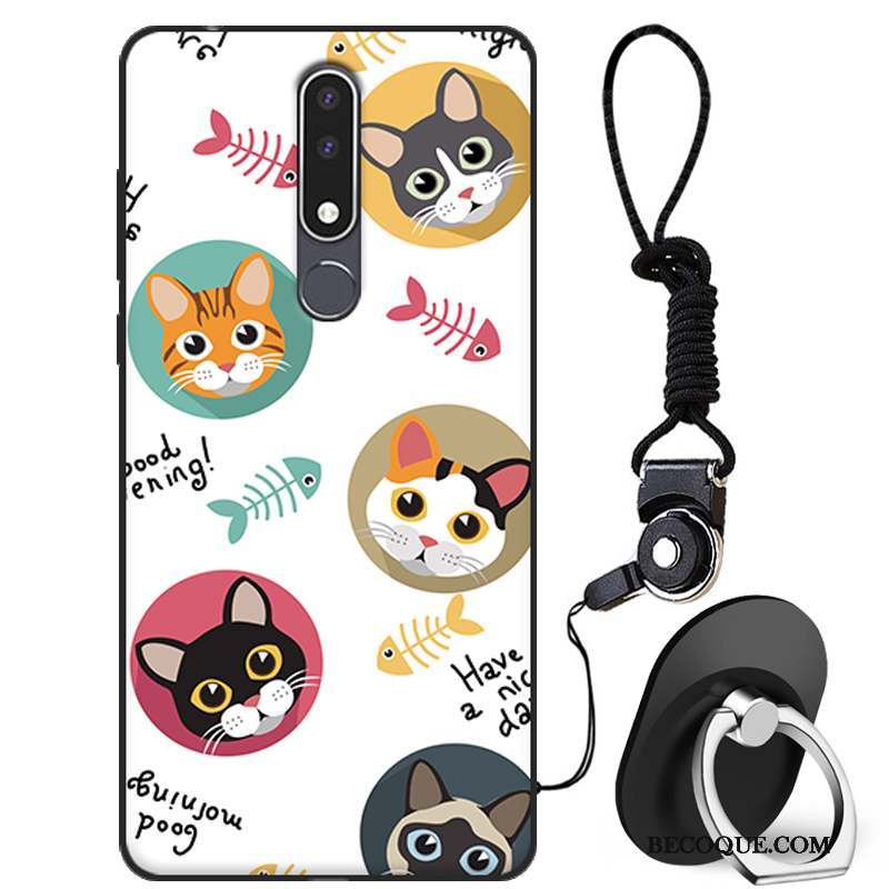 Nokia 3.1 Plus Dessin Animé Charmant Fluide Doux Coque Blanc Protection