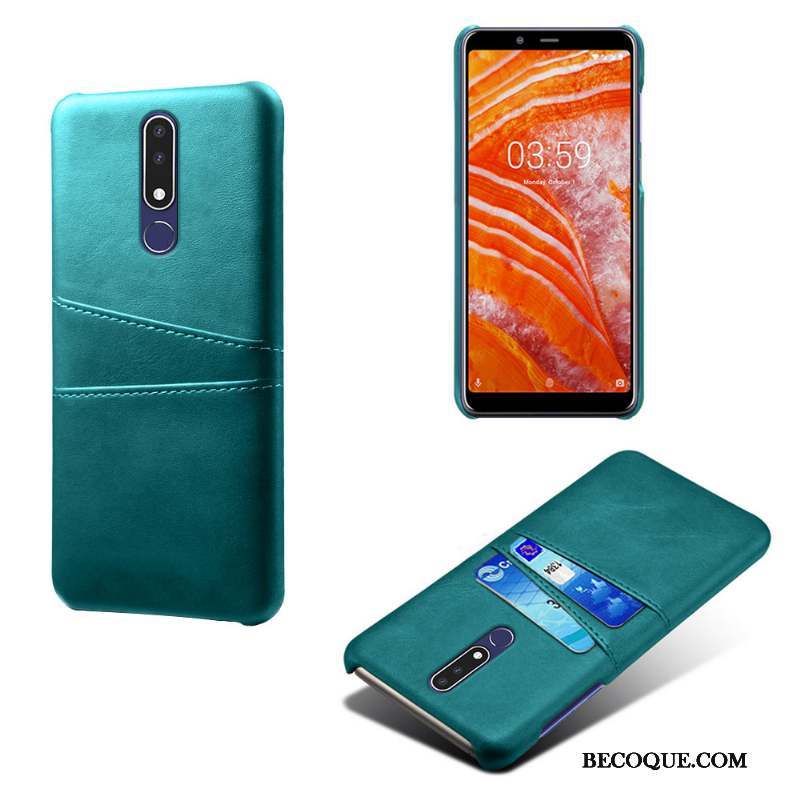 Nokia 3.1 Plus Protection Carte Vert Étui Coque De Téléphone