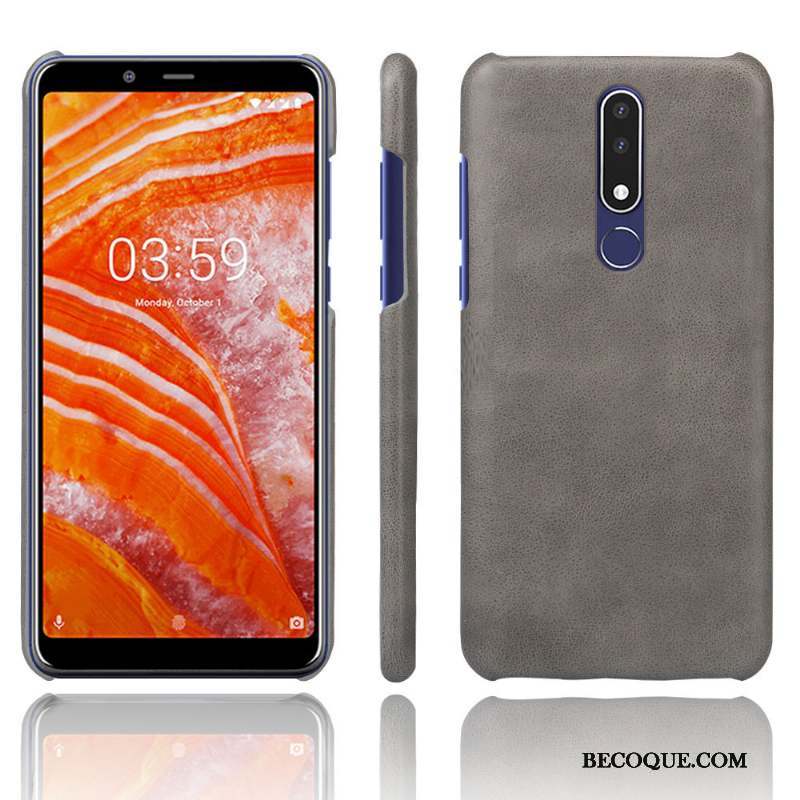 Nokia 3.1 Plus Protection Étui Couleur Unie Cuir Modèle Fleurie Coque De Téléphone