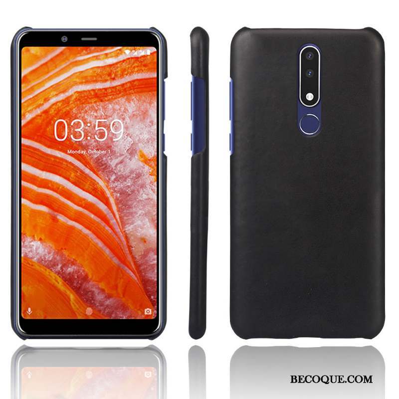 Nokia 3.1 Plus Protection Étui Couleur Unie Cuir Modèle Fleurie Coque De Téléphone