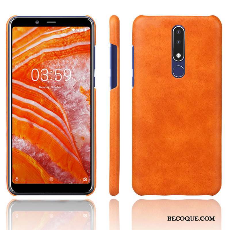 Nokia 3.1 Plus Protection Étui Couleur Unie Cuir Modèle Fleurie Coque De Téléphone