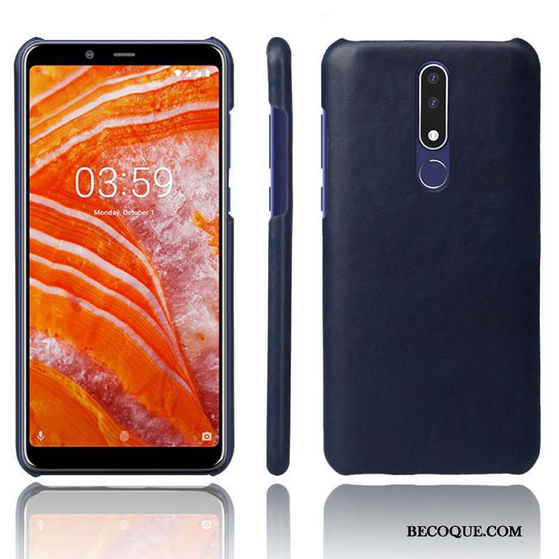 Nokia 3.1 Plus Protection Étui Couleur Unie Cuir Modèle Fleurie Coque De Téléphone