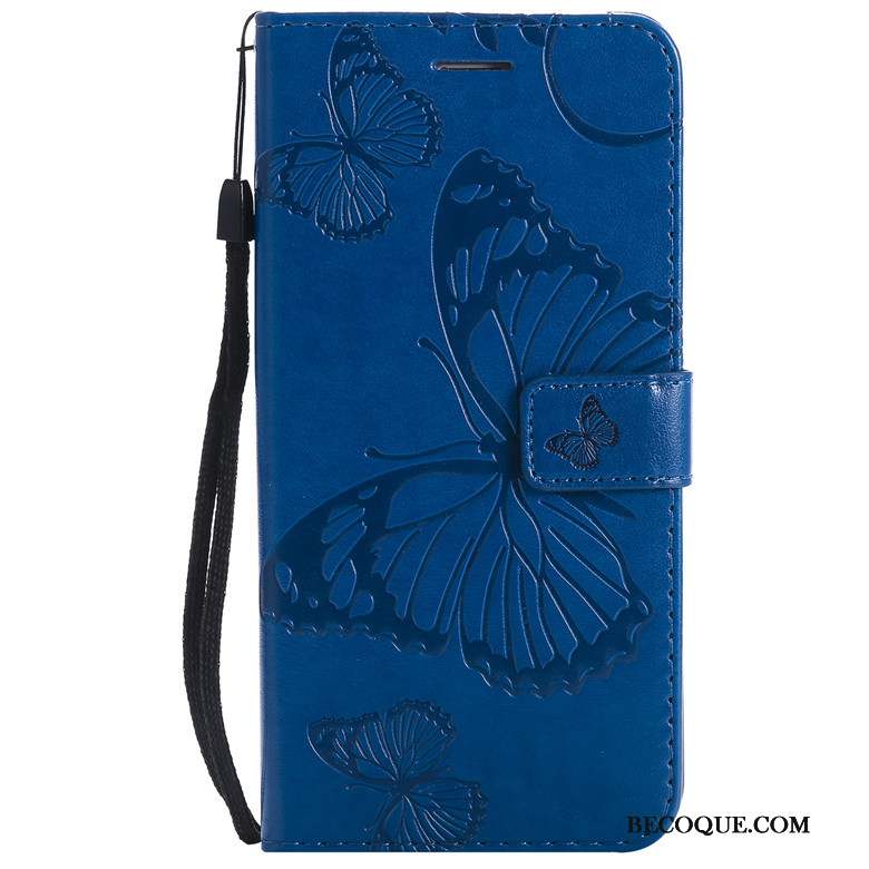 Nokia 3.2 Fleur Papillon Étui En Cuir Rose Coque De Téléphone Fluide Doux