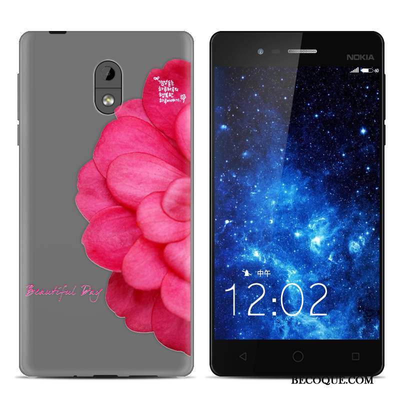 Nokia 3 Dessin Animé Fluide Doux Peinture Protection Noir Coque