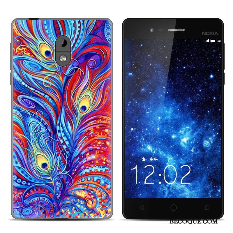 Nokia 3 Dessin Animé Fluide Doux Peinture Protection Noir Coque