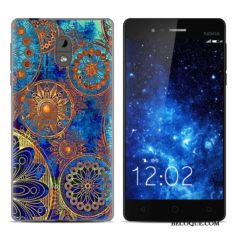 Nokia 3 Dessin Animé Fluide Doux Peinture Protection Noir Coque