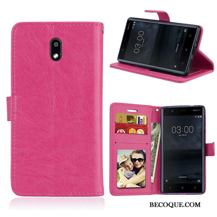 Nokia 3 Rose Coque De Téléphone Bordure Protection Silicone Étui En Cuir