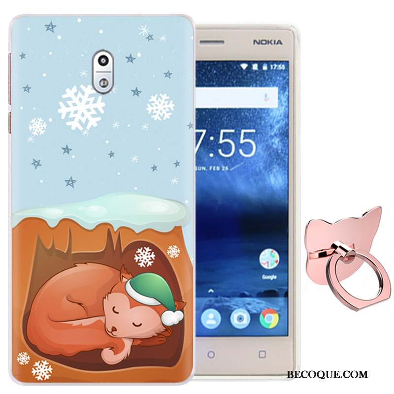 Nokia 3 Rose Une Agrafe Coque De Téléphone Fluide Doux Dessin Animé Étui