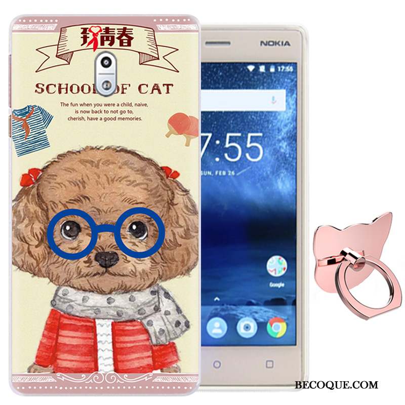 Nokia 3 Rose Une Agrafe Coque De Téléphone Fluide Doux Dessin Animé Étui