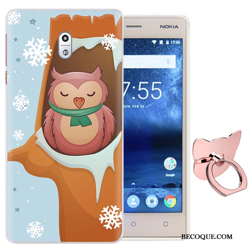 Nokia 3 Rose Une Agrafe Coque De Téléphone Fluide Doux Dessin Animé Étui