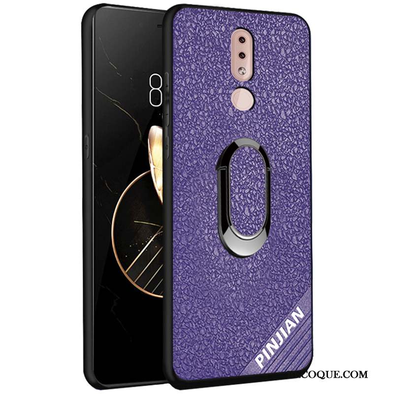 Nokia 4.2 Coque Fluide Doux Délavé En Daim Modèle Fleurie Similicuir Rouge Antidérapant