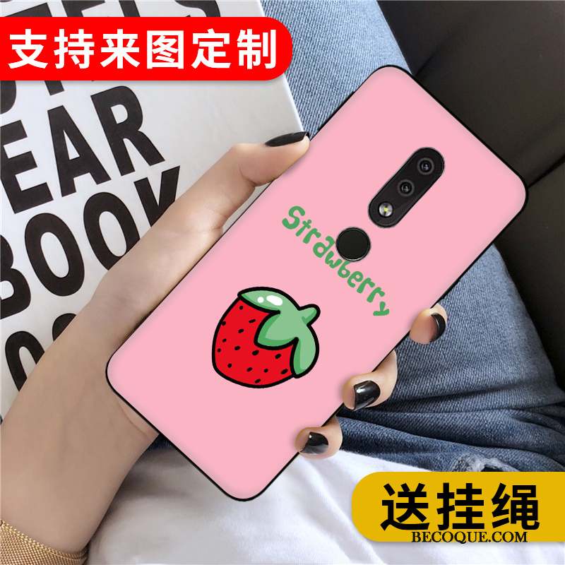 Nokia 4.2 Coque Net Rouge Tout Compris Étui Fluide Doux Protection Rose