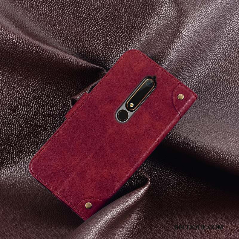 Nokia 5.1 Plus Coque Support Carte Protection Téléphone Portable Housse Portefeuille