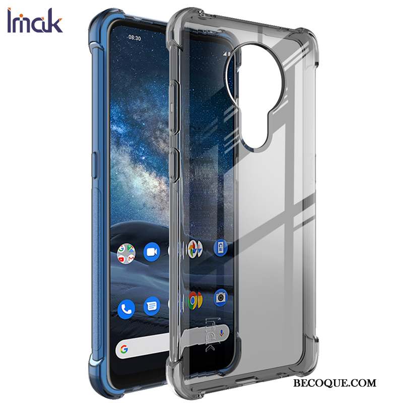 Nokia 5.3 Coque Fluide Doux Silicone Tout Compris Incassable Blanc Transparent