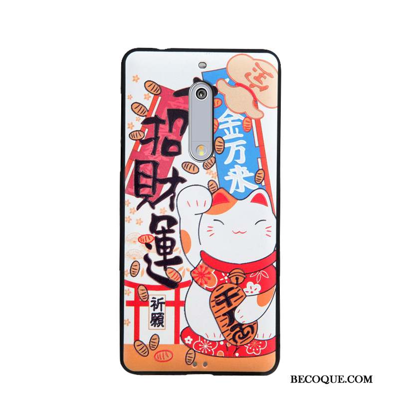 Nokia 5 Coque Dessin Animé Étui Business Peinture Tendance Gaufrage