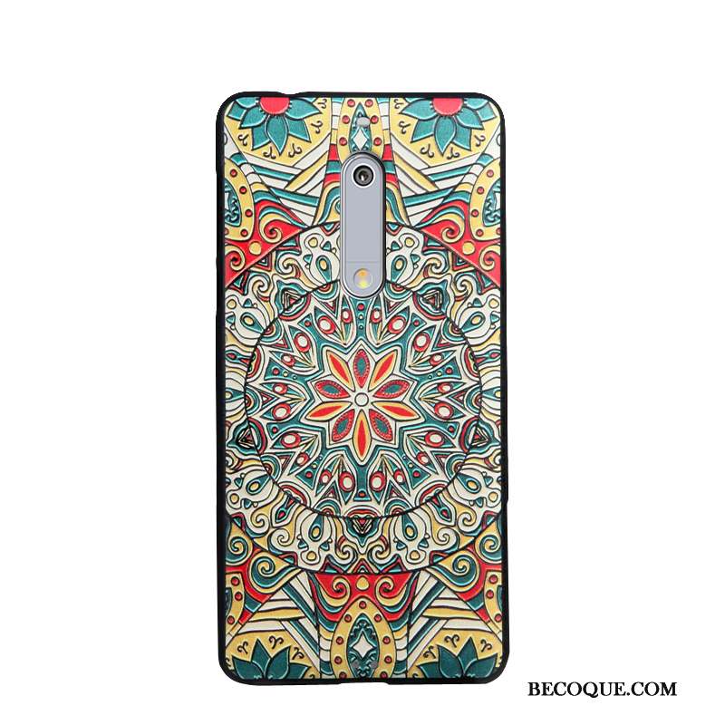 Nokia 5 Coque Dessin Animé Étui Business Peinture Tendance Gaufrage