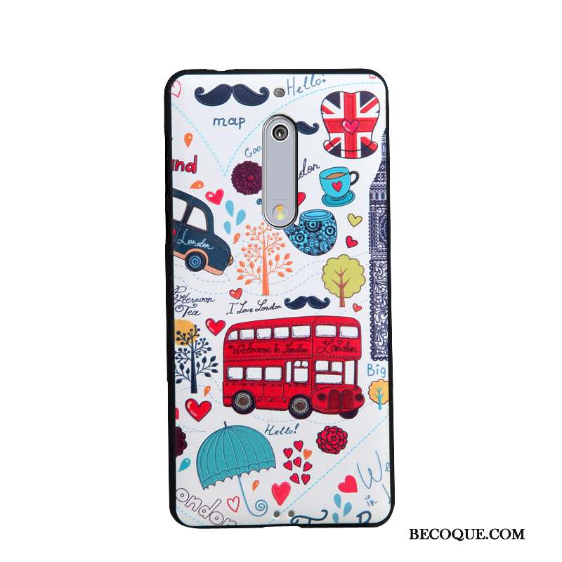 Nokia 5 Coque Dessin Animé Étui Business Peinture Tendance Gaufrage