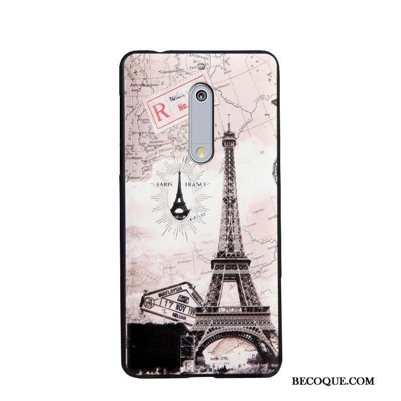 Nokia 5 Coque Dessin Animé Étui Business Peinture Tendance Gaufrage