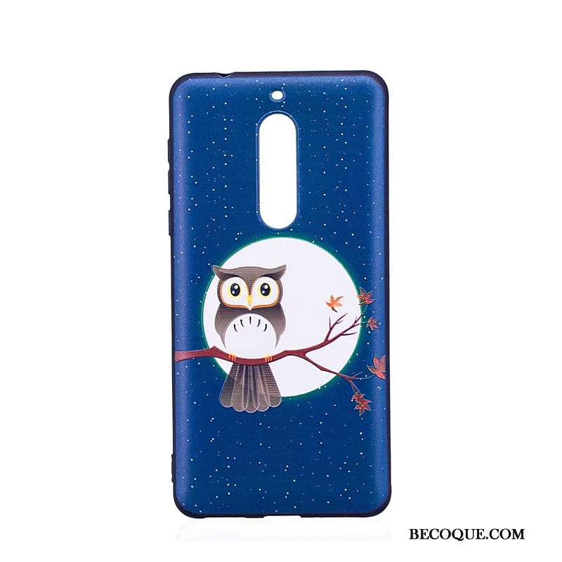 Nokia 5 Gaufrage Bleu Étui Coque De Téléphone Tendance Dessin Animé