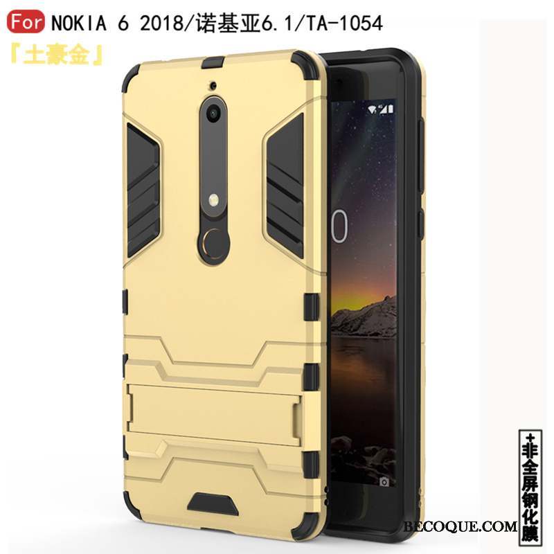 Nokia 6.1 Coque Tout Compris Fluide Doux Support Incassable Noir Protection