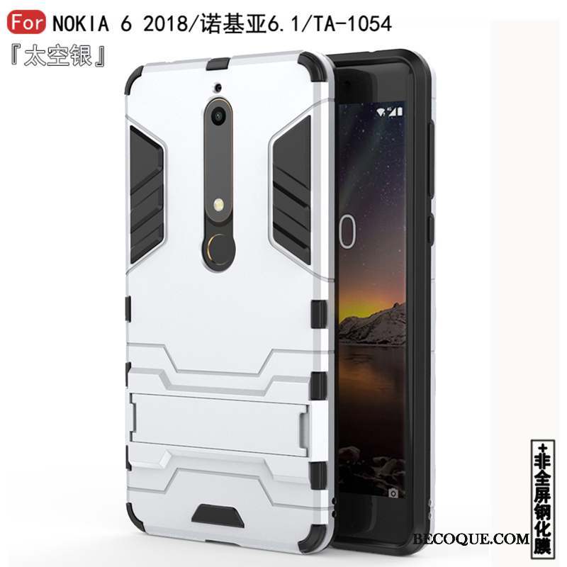 Nokia 6.1 Coque Tout Compris Fluide Doux Support Incassable Noir Protection