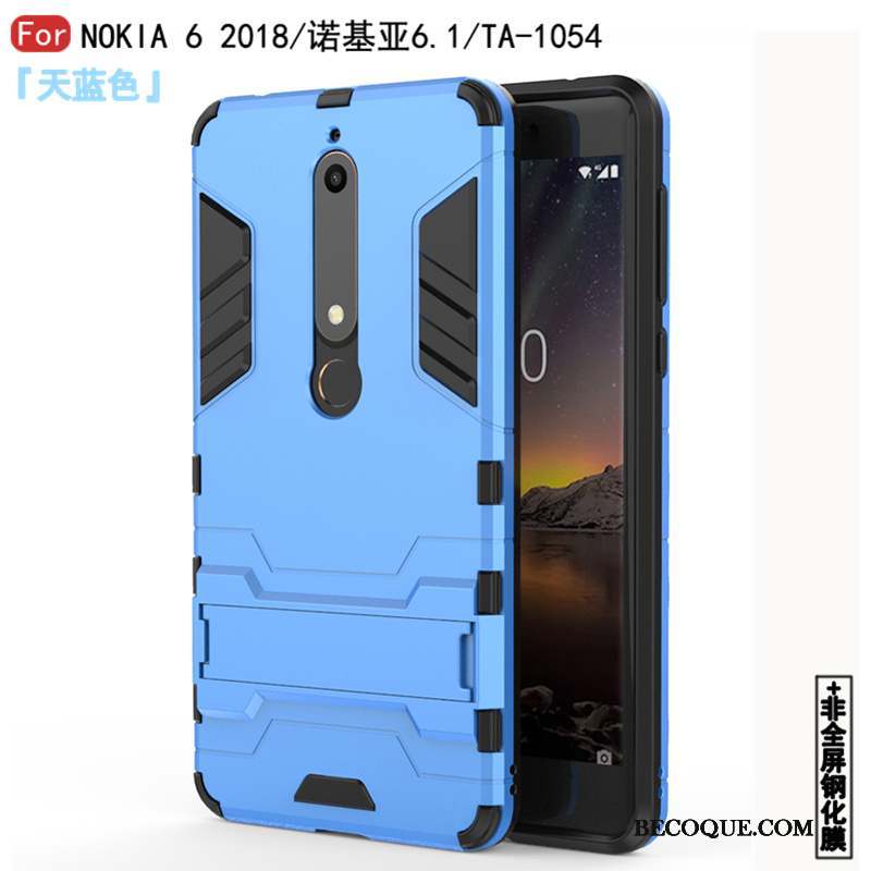 Nokia 6.1 Coque Tout Compris Fluide Doux Support Incassable Noir Protection