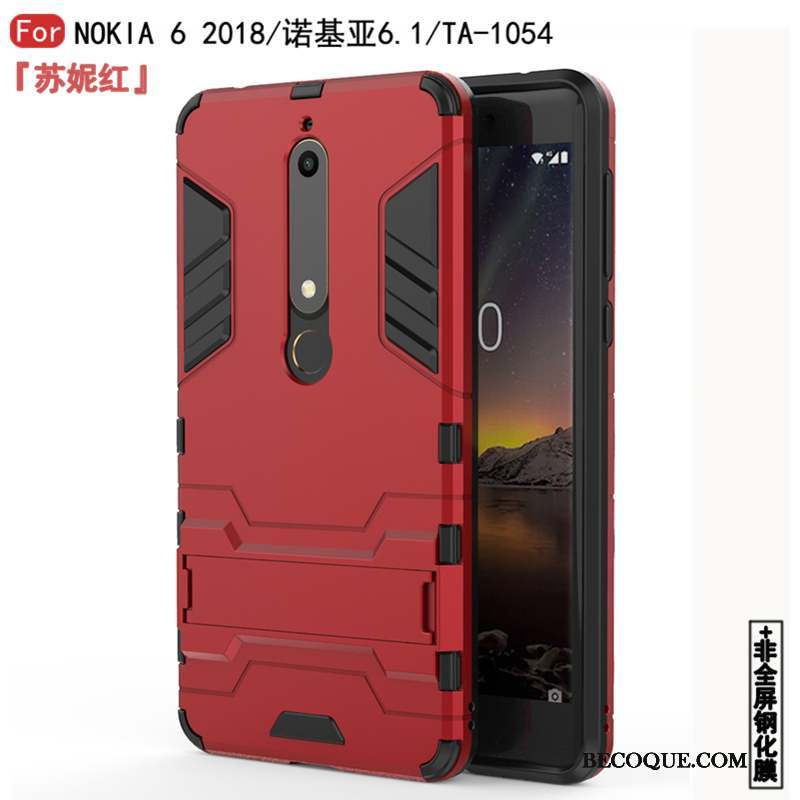 Nokia 6.1 Coque Tout Compris Fluide Doux Support Incassable Noir Protection