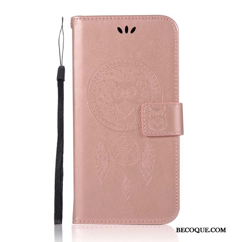 Nokia 6.1 Coque Téléphone Portable Chat Portefeuille Or Rose Étui En Cuir Modèle Fleurie