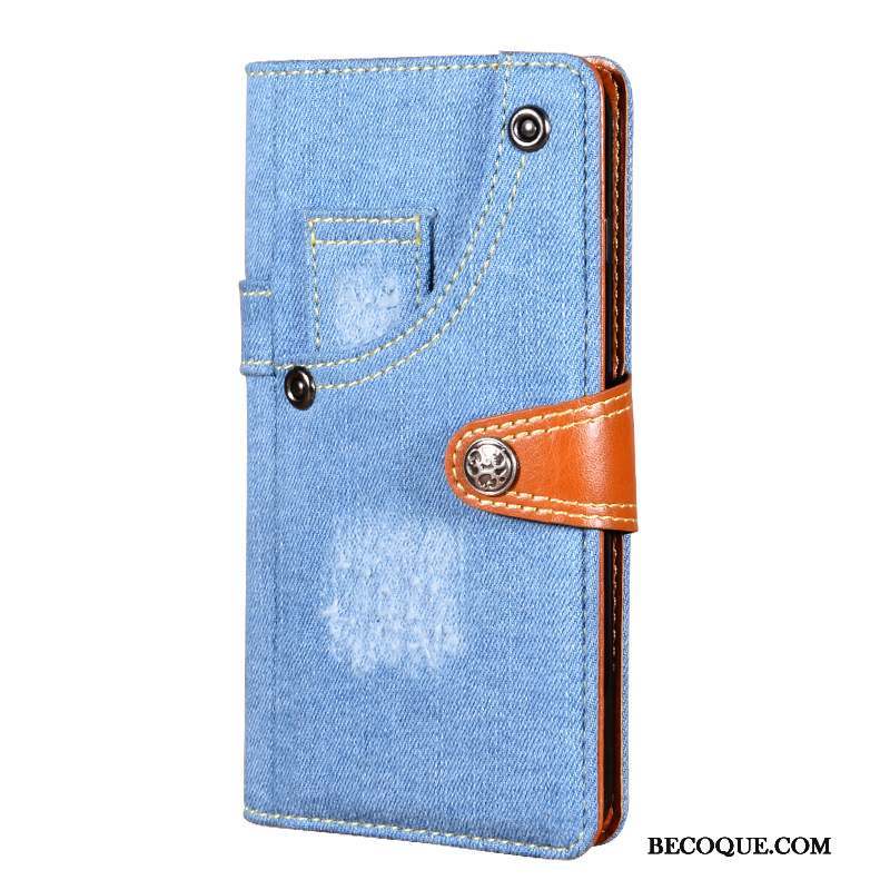 Nokia 6.2 Coque De Téléphone Protection Étui En Cuir Portefeuille Bleu Marin En Denim