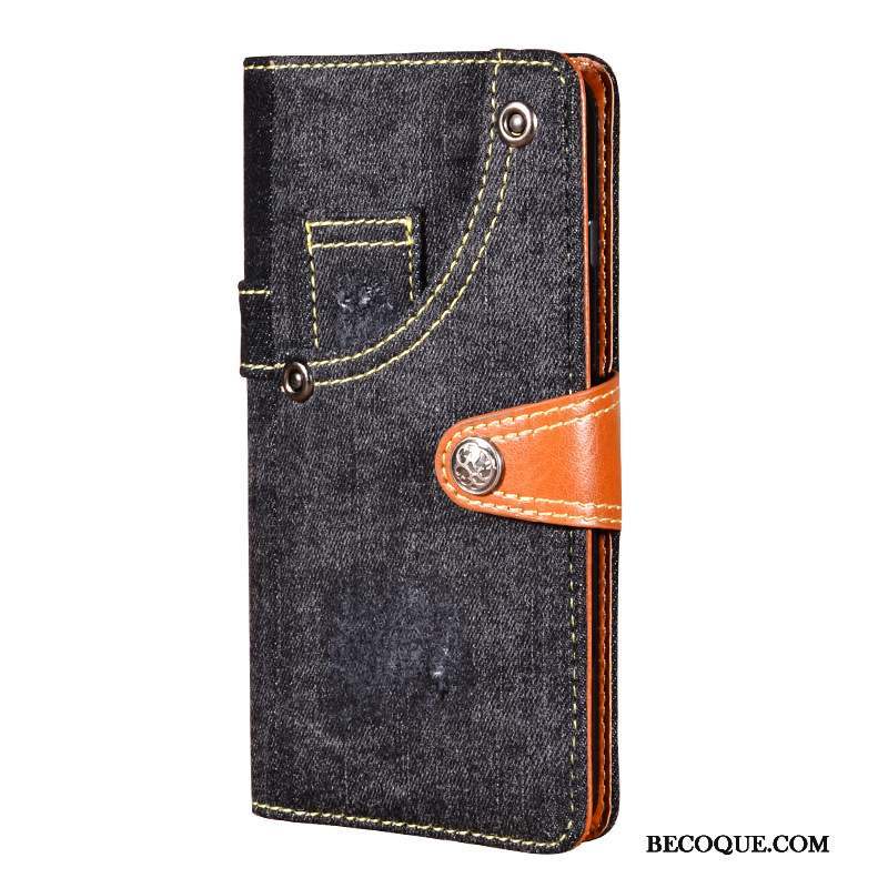 Nokia 6.2 Coque De Téléphone Protection Étui En Cuir Portefeuille Bleu Marin En Denim