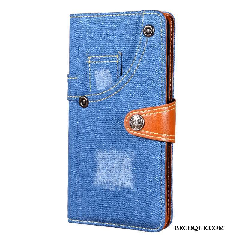 Nokia 6.2 Coque De Téléphone Protection Étui En Cuir Portefeuille Bleu Marin En Denim