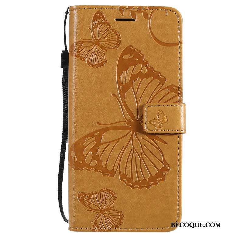 Nokia 6.2 Coque De Téléphone Étui En Cuir Bleu Fleurs De Papillons Clamshell Protection