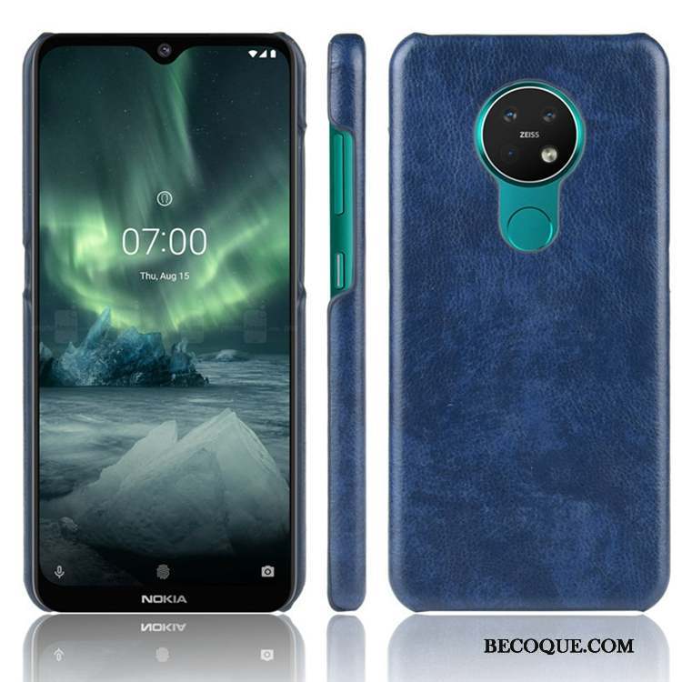 Nokia 6.2 Coque Sac Bleu Cuir Personnalité Incassable Couvercle Arrière