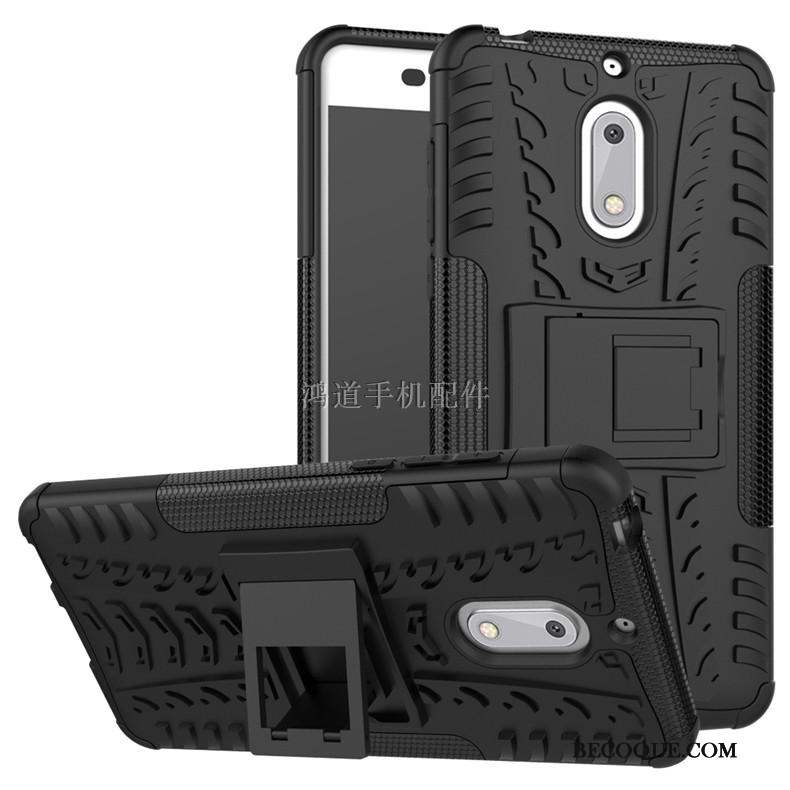 Nokia 6 Coque Difficile Trois Défenses Protection Bleu Créatif Support