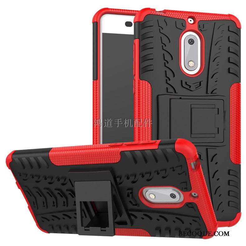 Nokia 6 Coque Difficile Trois Défenses Protection Bleu Créatif Support