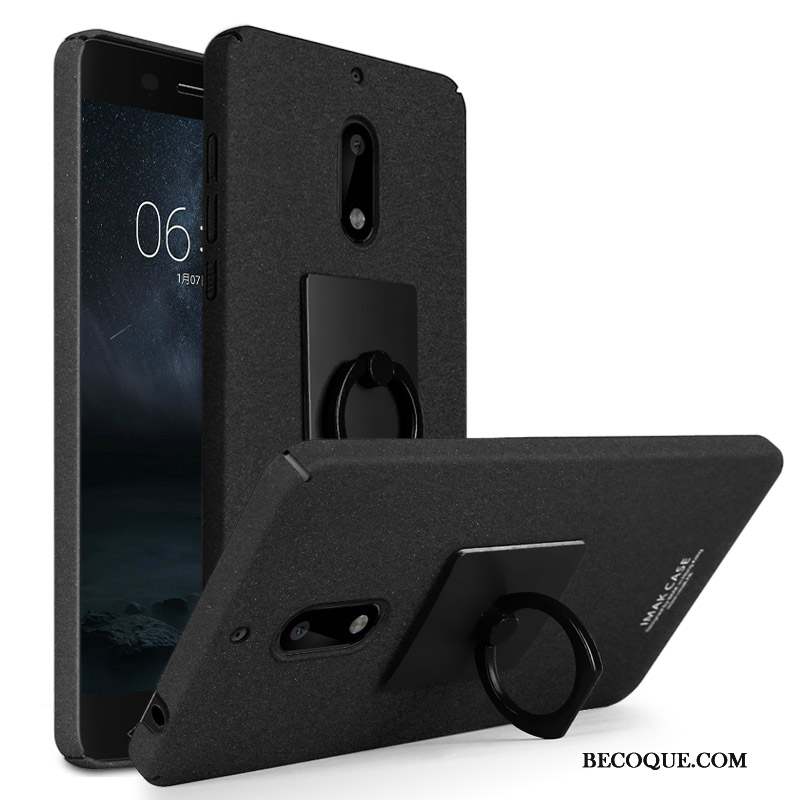 Nokia 6 Coque Délavé En Daim Tout Compris Incassable Noir Téléphone Portable Étui