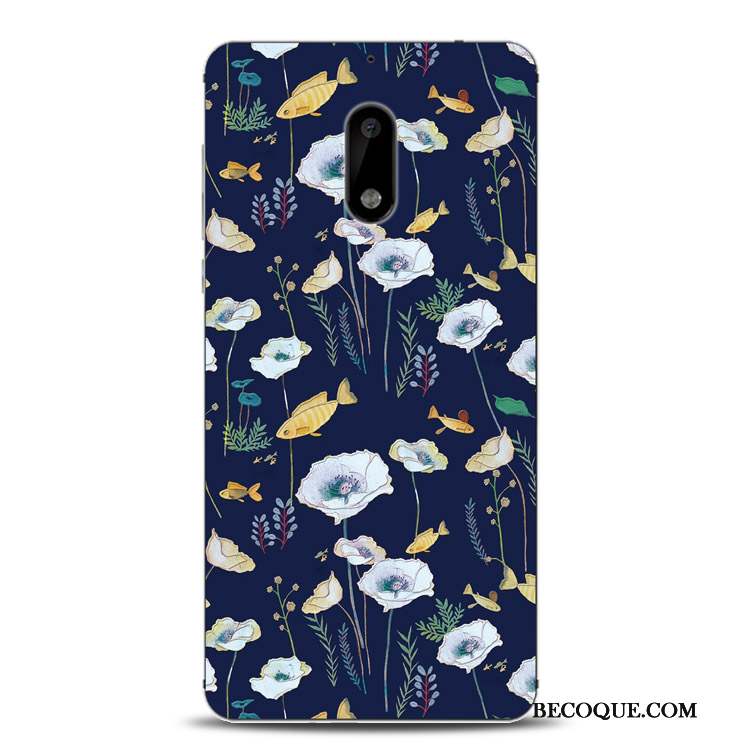 Nokia 6 Coque Silicone Protection Fluide Doux Fleur Tout Compris Gaufrage