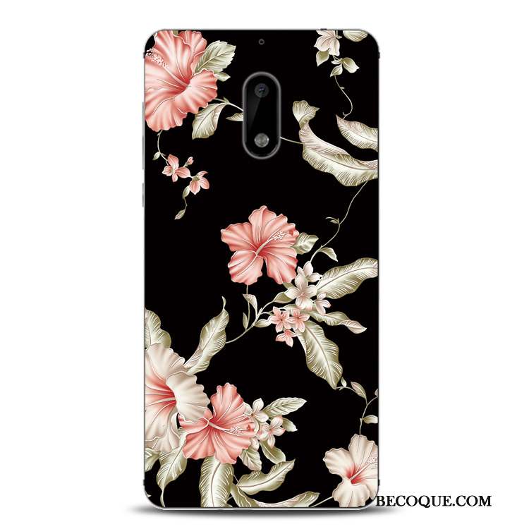 Nokia 6 Coque Silicone Protection Fluide Doux Fleur Tout Compris Gaufrage